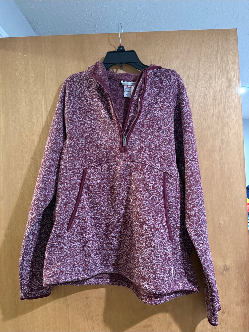Avalanche Marled Burgundy Half-Zip Sherpa Pullover